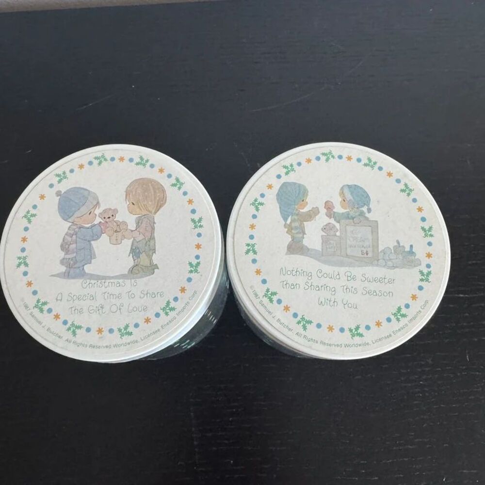 Vintage 1980s precious moments glass jars Cottagecore